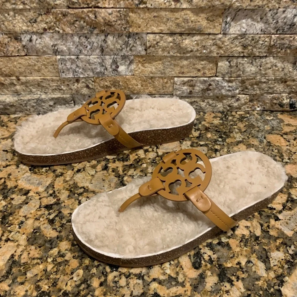 Miller Cloud Genuine Shearling Flip Flop TORY BURCH